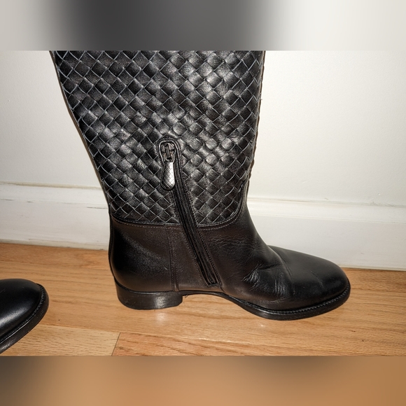 BOTTEGA VENETA PIXELMOD LEATHER WEAVE RIDING BOOTS - Picture 11 of 16